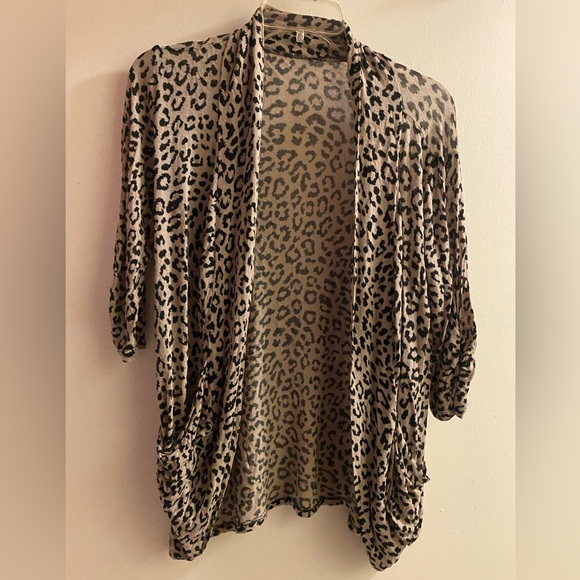 Libian Womens Lightweight Cardigan Sweater S Small Leopard Print Brown & Black - Picture 1 of 5